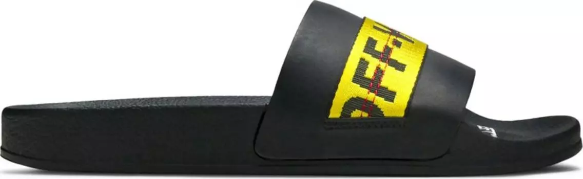 Сандалии Off-White Sliders Black Yellow, черный