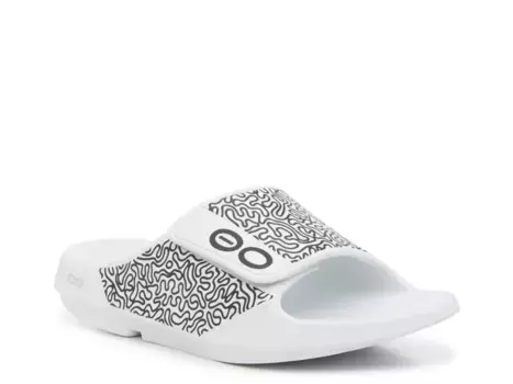 Сандалии Ooahh Sport Flex Slide Oofos, белый/черный