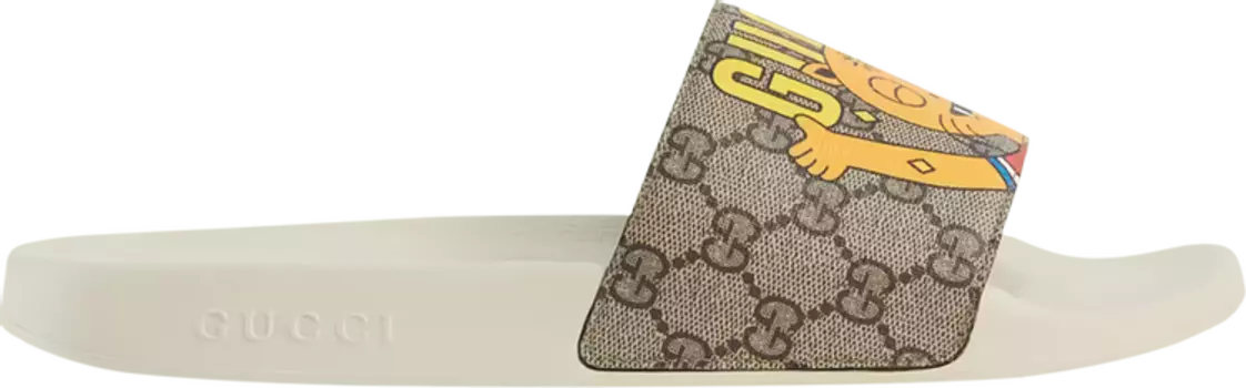 Сандалии Pablo Delcielo x Gucci GG Supreme Slide Cat, коричневый