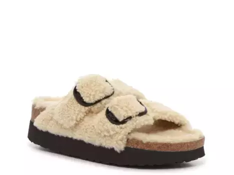Сандалии Papillio by Birkenstock Arizona Big Buckle Shearling Platform Sandal, кремовый