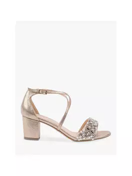Сандалии Paradox London Maeve Shimmer на блочном каблуке, цвет шампанского