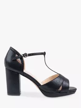 Сандалии Paradox London Tillie Wide Fit на блочном каблуке с Т-образным ремешком, черные