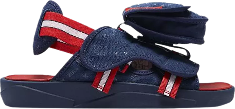 Сандалии Paris Saint-Germain x Jordan LS Slide Midnight Navy Red, синий