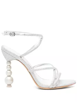 Сандалии Perla 100 мм Sophia Webster, серебряный
