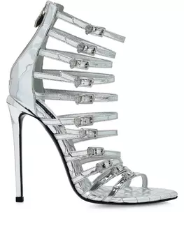 Сандалии Philipp Plein Mirror Plein Skull, серебристый