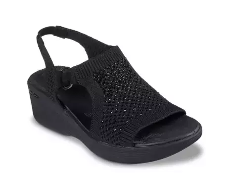 Сандалии Pier Lite Circle Back Wedge Sandal Skechers, черный