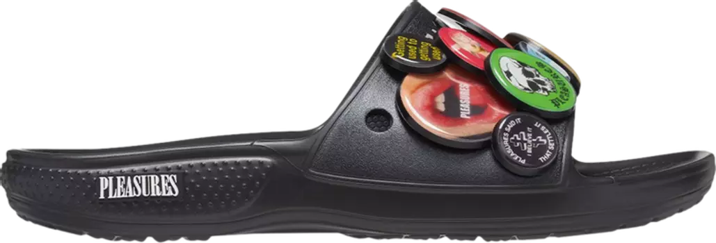 Сандалии Pleasures x Classic Bootlegger Slide Black, черный