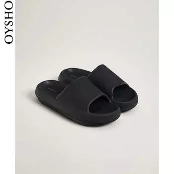 Сандалии пляжные Oysho на платформе, черный
