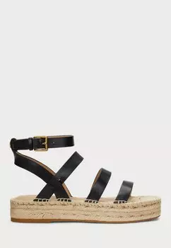 Сандалии POLLY LEATHER GLADIATOR ESPADRILLE Lauren Ralph Lauren, черный