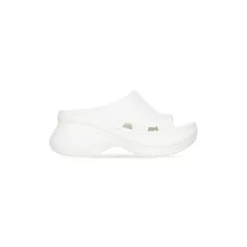 Сандалии Pool Crocs Slide из белой резины BALENCIAGA, белый