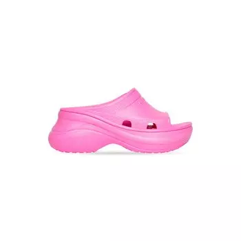 Сандалии Pool Crocs Slide из розовой резины BALENCIAGA, розовый