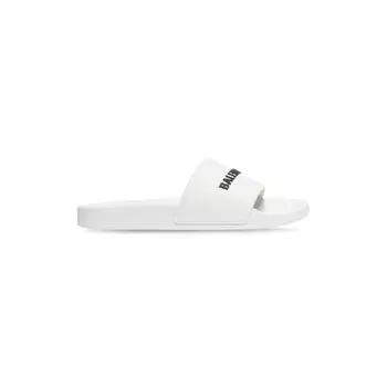 Сандалии Pool Slide из белой резины BALENCIAGA, белый/черный
