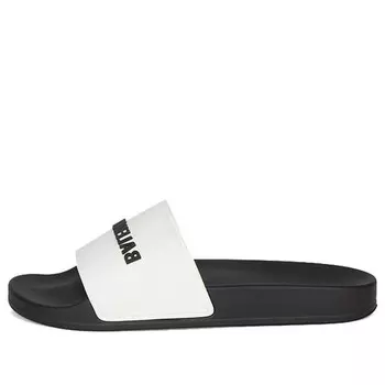 Сандалии pool slides 'white black' Balenciaga, черный