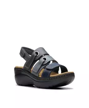 Сандалии повседневные Merliah2 Bali на клиновидной подошве из кожи Clarks, синий