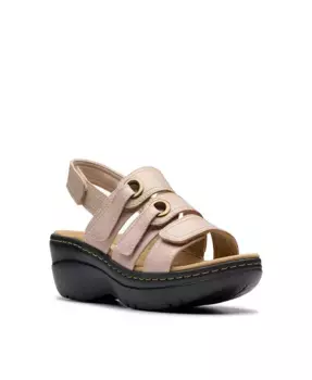 Сандалии повседневные Merliah2 Bali на клиновидной подошве из кожи Clarks, коричневый/бежевый