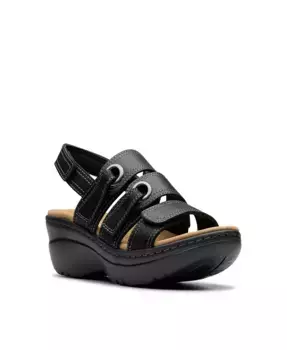 Сандалии повседневные Merliah2 Bali на клиновидной подошве из кожи Clarks, черный
