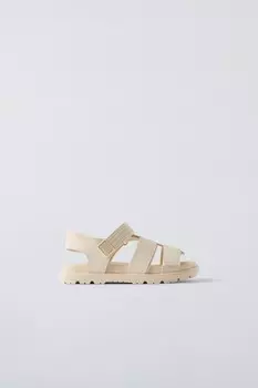 Сандалии прорезиненные ZARA, экрю белый