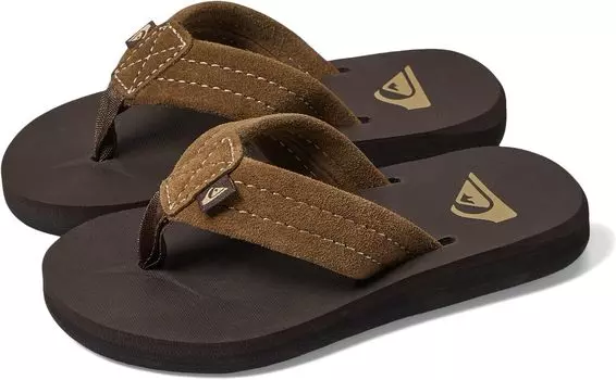 Сандалии Quiksilver Quiksilver Carver Suede Core Flip Flops, цвет Brown 1