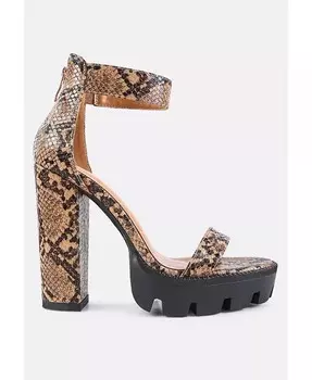 Сандалии Rattle на массивном высоком каблуке London Rag, бежевый