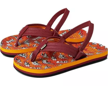 Сандалии Reef Kids Little Ahi Flip Flop, цвет Red Dino