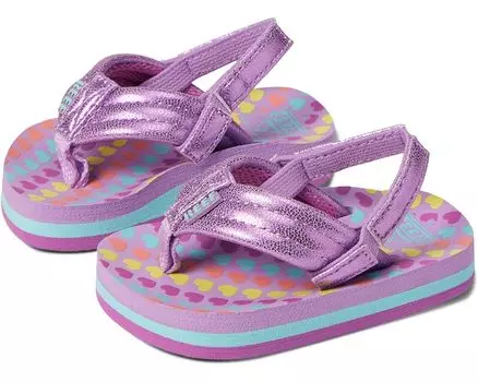 Сандалии Reef Reef Little Ahi Flip Flop, цвет Lavender Hearts
