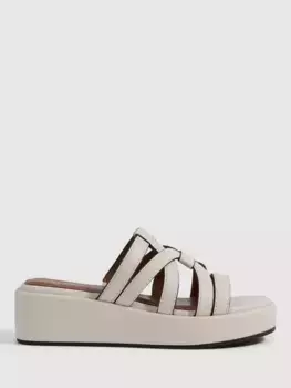 Сандалии Reiss Naya Leather Platform, белый