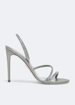 Сандалии REN CAOVILLA Irina crystal sandals, серый