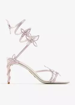 Сандалии Ren Caovilla Margot Crystal-Embellished, фиолетовый