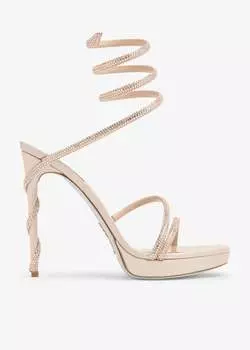 Сандалии Ren Caovilla Margot Crystal-Embellished, розовый