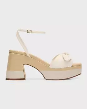 Сандалии Ricia на платформе с завязками и бантом Jimmy Choo, цвет Latte/Natural