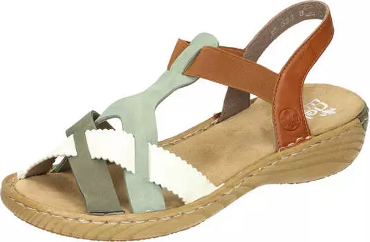Сандалии rieker Komfort, цвет olive/mint/offwhite/cayenne