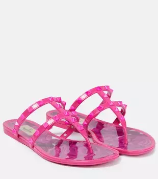 Сандалии Rockstud с ремешками Valentino Garavani, розовый