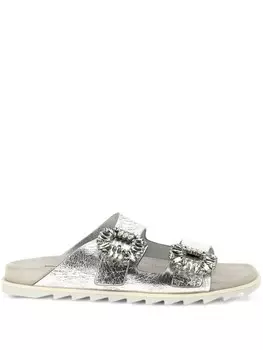 Сандалии Roger Vivier Slidy Viv, серебряный