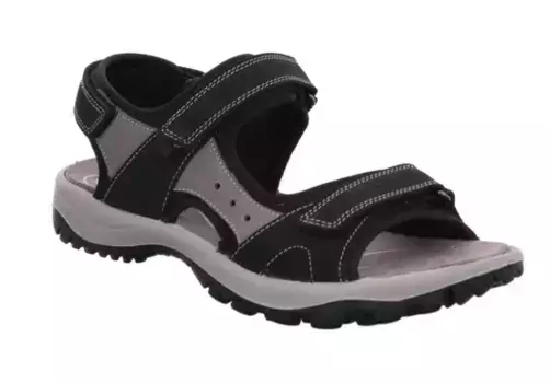 Сандалии Rohde с ремешками "Biella", летняя обувь, уличная обувь, обувь на липучке, в трекинговом стиле, ширина G, черный