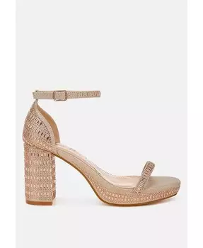 Сандалии Ronan со стразами и блочным декором London Rag, золотой