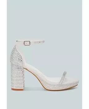 Сандалии Ronan со стразами и блочным декором London Rag, белый