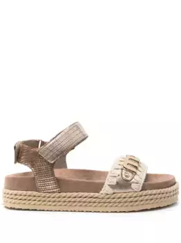 Сандалии Rope с логотипом Mou, золотой