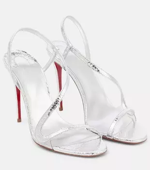 Сандалии Rosalie из металлизированной кожи Christian Louboutin, серебряный