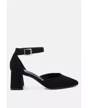 Сандалии Rozita на блочном каблуке из микрофибры London Rag, черный
