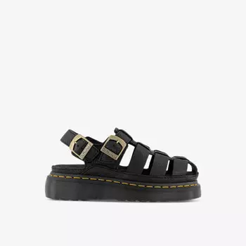 Сандалии рыбака из кожи с сетчатой структурой Wrenlie Dr. Martens, черный