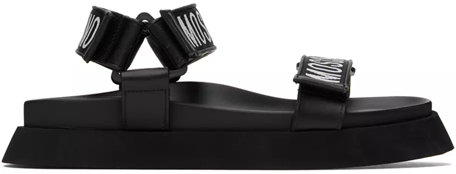 Сандалии с черным логотипом Moschino