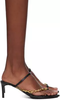 Сандалии с черными листьями Bottega Veneta