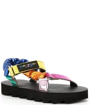 Сандалии с цветными блоками цвета металлик Kurt Geiger London Orion для девочек (для младенцев), черный