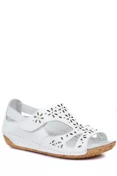 Сандалии с цветочным вырезом Pavers, белый