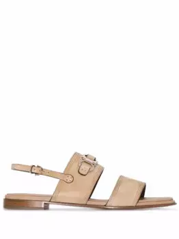Сандалии с декором Gancini Ferragamo, нейтральный