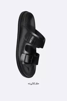 Сандалии с двойными ремешками ZARA, черный