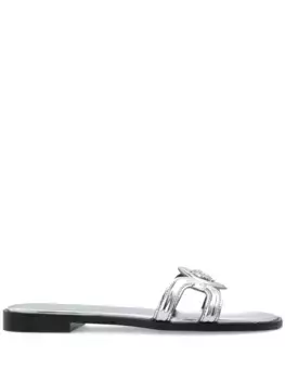 Сандалии с головой Медузы VERSACE, серебяный