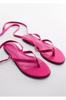 Сандалии с кожаным ремешком Mango, розовый