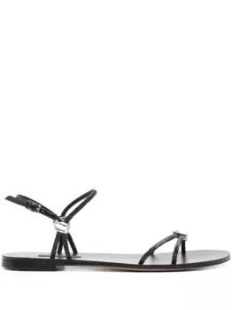 Сандалии с кристаллами Casadei, черный