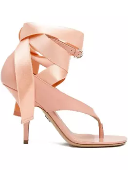 Сандалии с ленточными деталями 95 мм Ferragamo, розовый